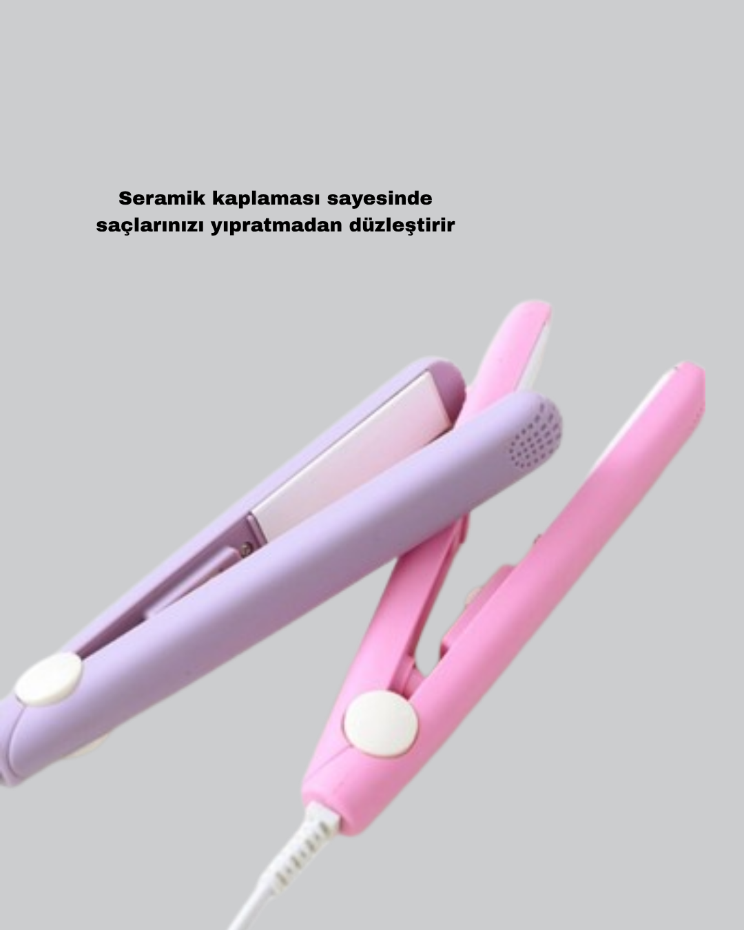 Mini Seramik Saç Düzleştirici – Kompakt Boy 180°C Hızlı Isınma Seyahat Tipi - Görsel 3