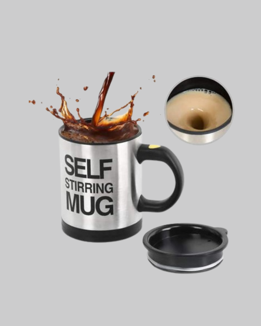 Otomatik Karıştıran Akıllı Kupa – Paslanmaz Çelik Isı Korumalı - Görsel 2