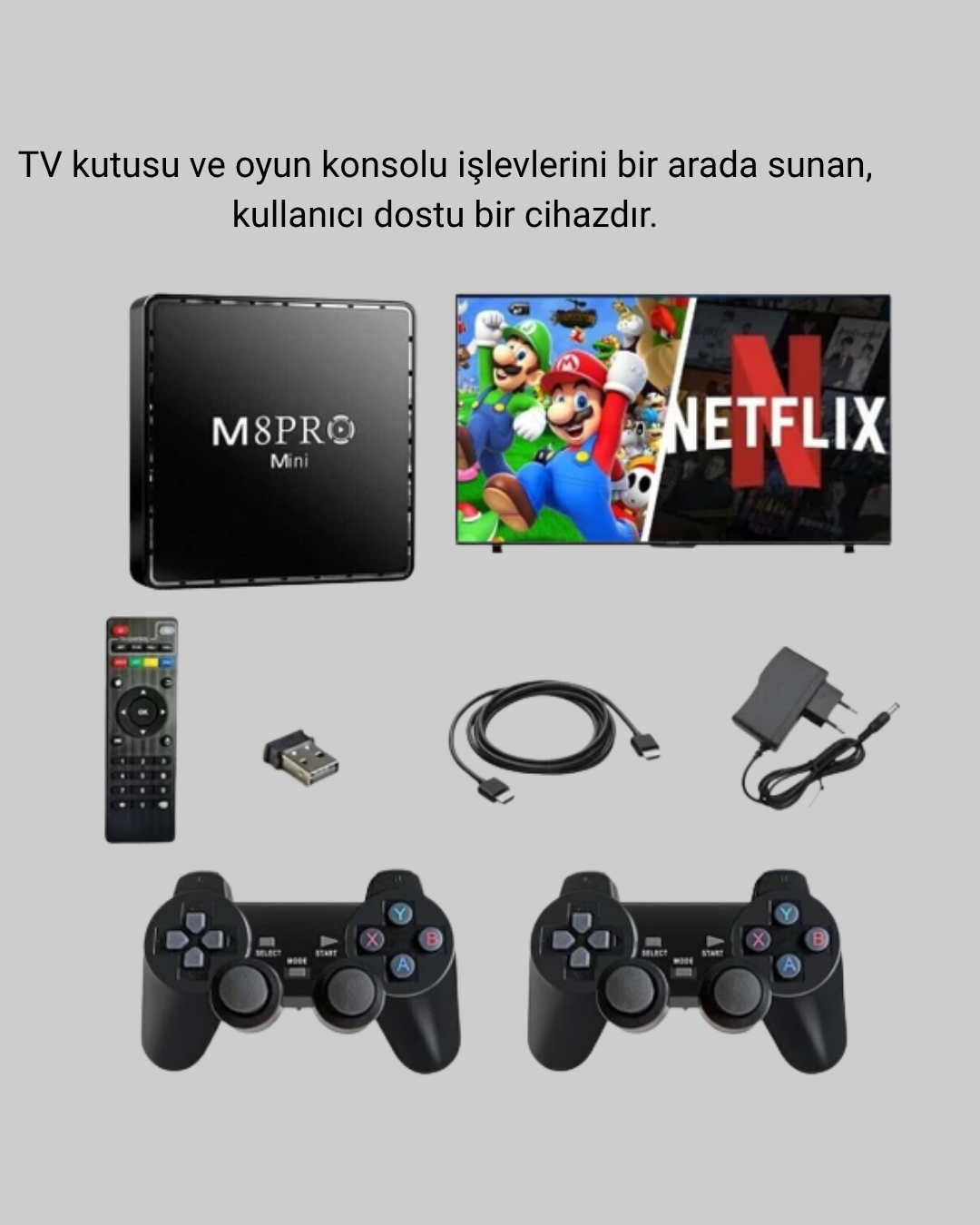 M8Pro Mini 2 10K Android TV Box – Oyun Konsolu ve Akıllı Medya Merkezi - Görsel 2