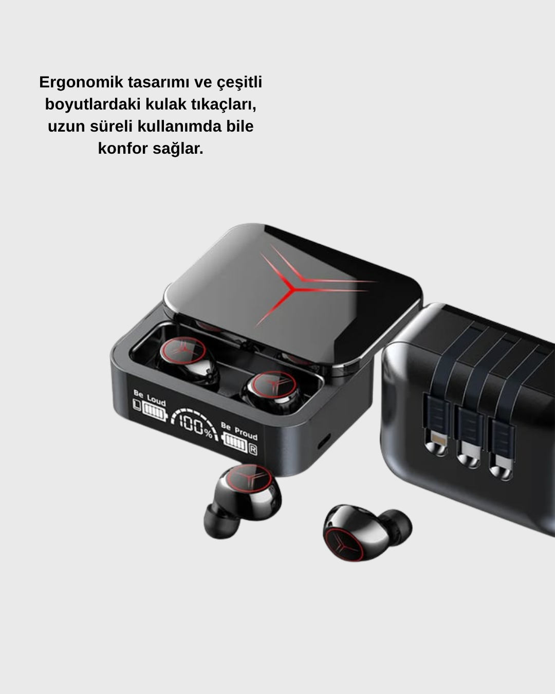 Powerbank Özellikli Bluetooth Kablosuz Kulaklık – Dokunmatik Kontrol Uzun Pil Ömrü Ergonomik Tasarım - Görsel 4