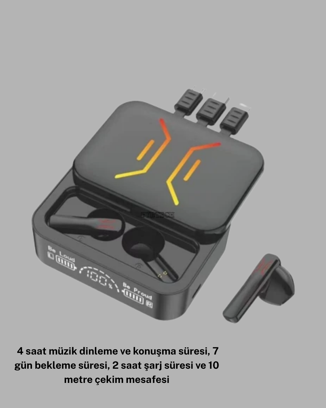 Bluetooth 5.3 Kulaklık – Kablolu & Kablosuz Kullanım 2000 mAh Powerbank 4 Saat Kesintisiz Müzik - Görsel 4