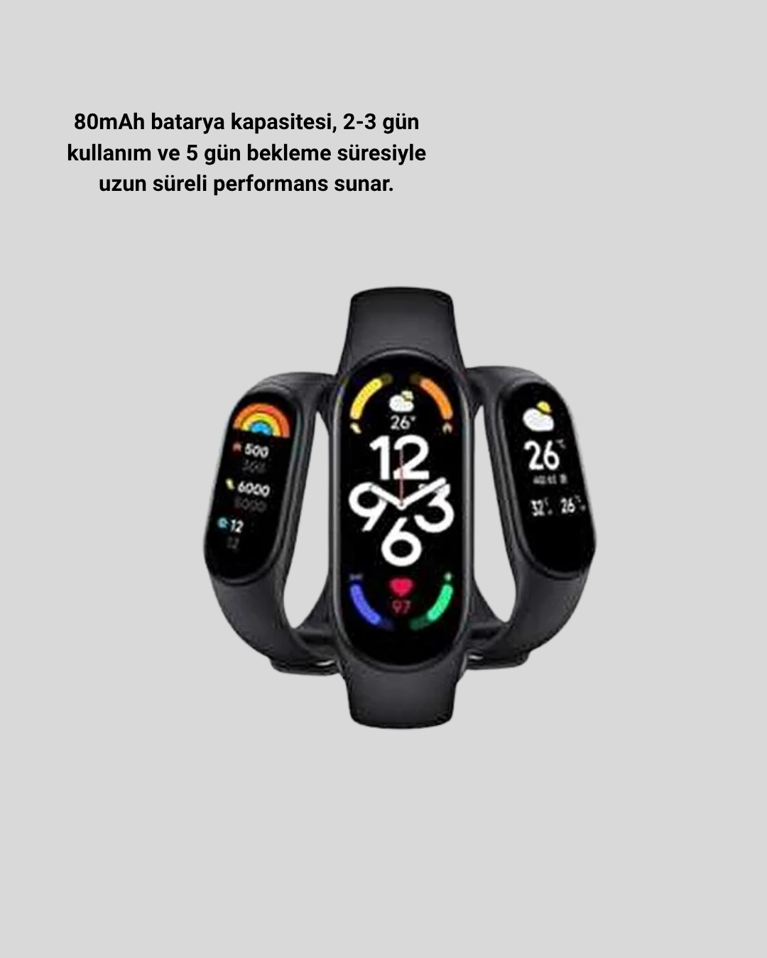 Akıllı Spor Bilekliği – Kalp Atış Kan Basıncı Uyku Takip ve Bildirim Özellikli - Görsel 3