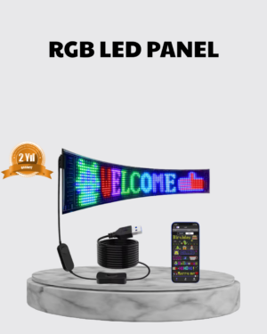 RGB LED Panel – Çok Renkli Kumandalı USB Bağlantılı Yazı ve GIF Gösterimli Akıllı Lamba