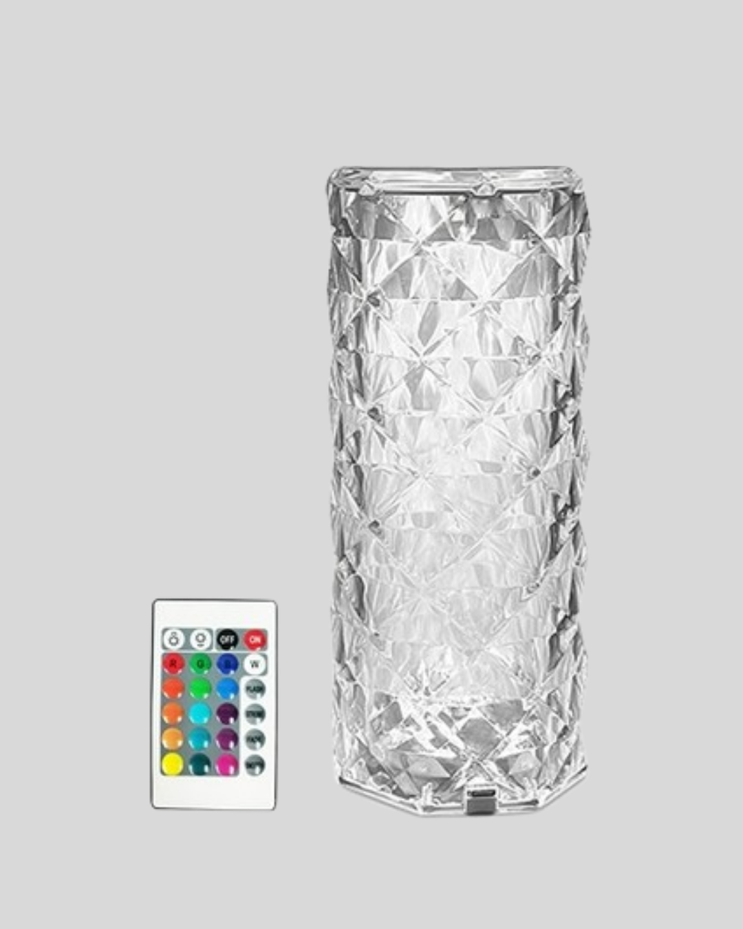 Kristal Tasarımlı RGB LED Gece Lambası – Kumandalı Renk Değiştiren Dekoratif Işık - Görsel 2