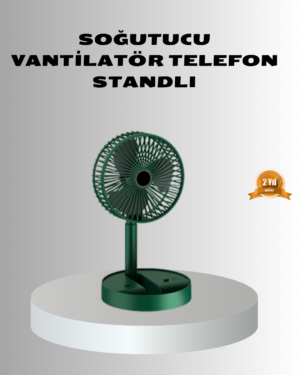 Şarjlı Katlanabilir Mini Fan – 3 Kademe Hız Ayarı Taşınabilir Tasarım