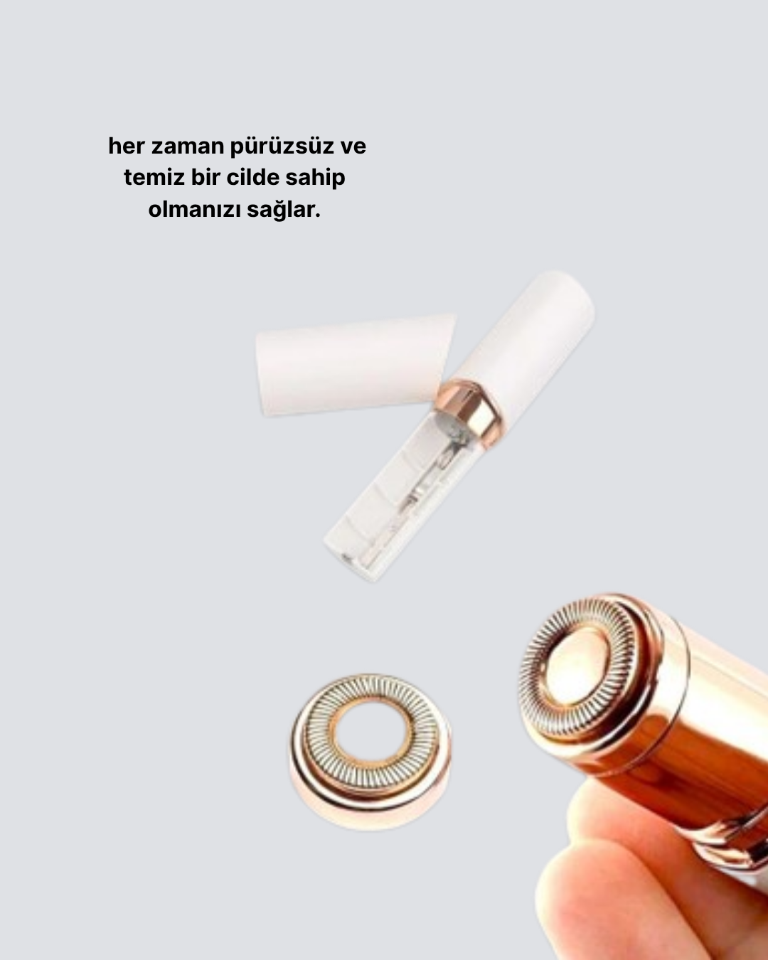 Kadınlar İçin Yüz ve Kaş Epilatörü – Hassas Cilt Dostu Pil ile Çalışan Taşınabilir ve Şık Tasarım - Görsel 4