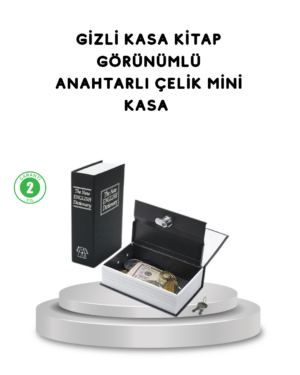 Gizli Kitap Kasa – Metal Gövdeli Anahtarlı