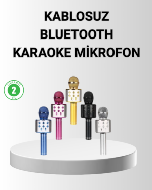 Bluetooth Karaoke Mikrofon – Yüksek Ses Kalitesi Yankı Efektli Uzun Ömürlü Pil