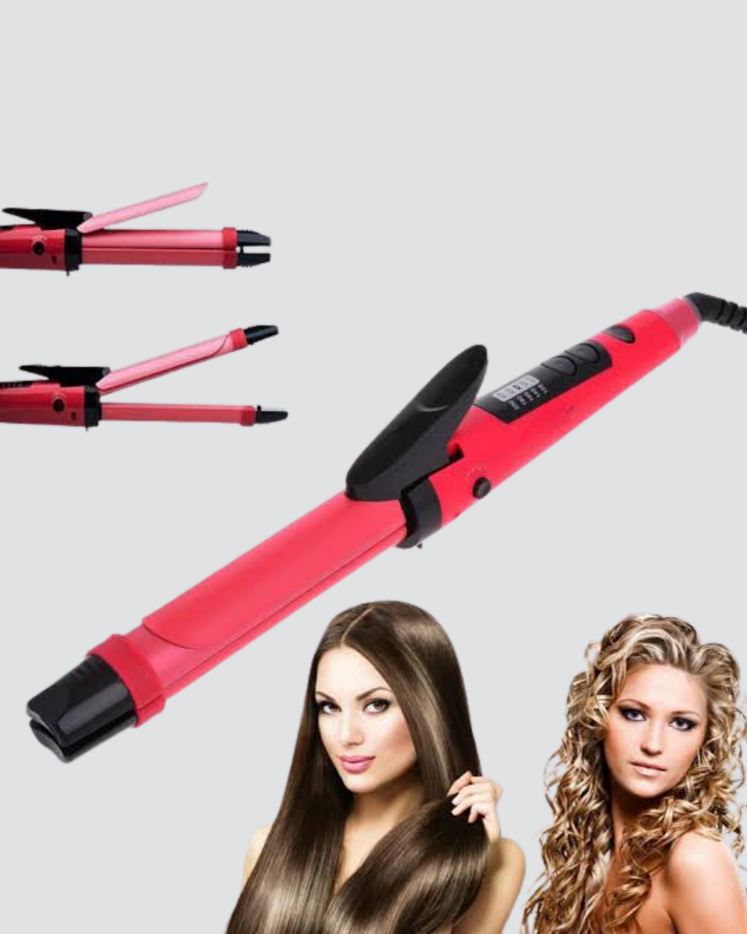 2’si 1 Arada Saç Düzleştirici ve Maşa – 5 Isı Seviyesi Seramik Kaplama Döner Kablolu Ergonomik Tasarım - Görsel 3