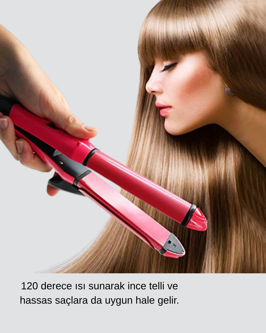 2’si 1 Arada Saç Düzleştirici ve Maşa – 5 Isı Seviyesi Seramik Kaplama Döner Kablolu Ergonomik Tasarım - Görsel 4