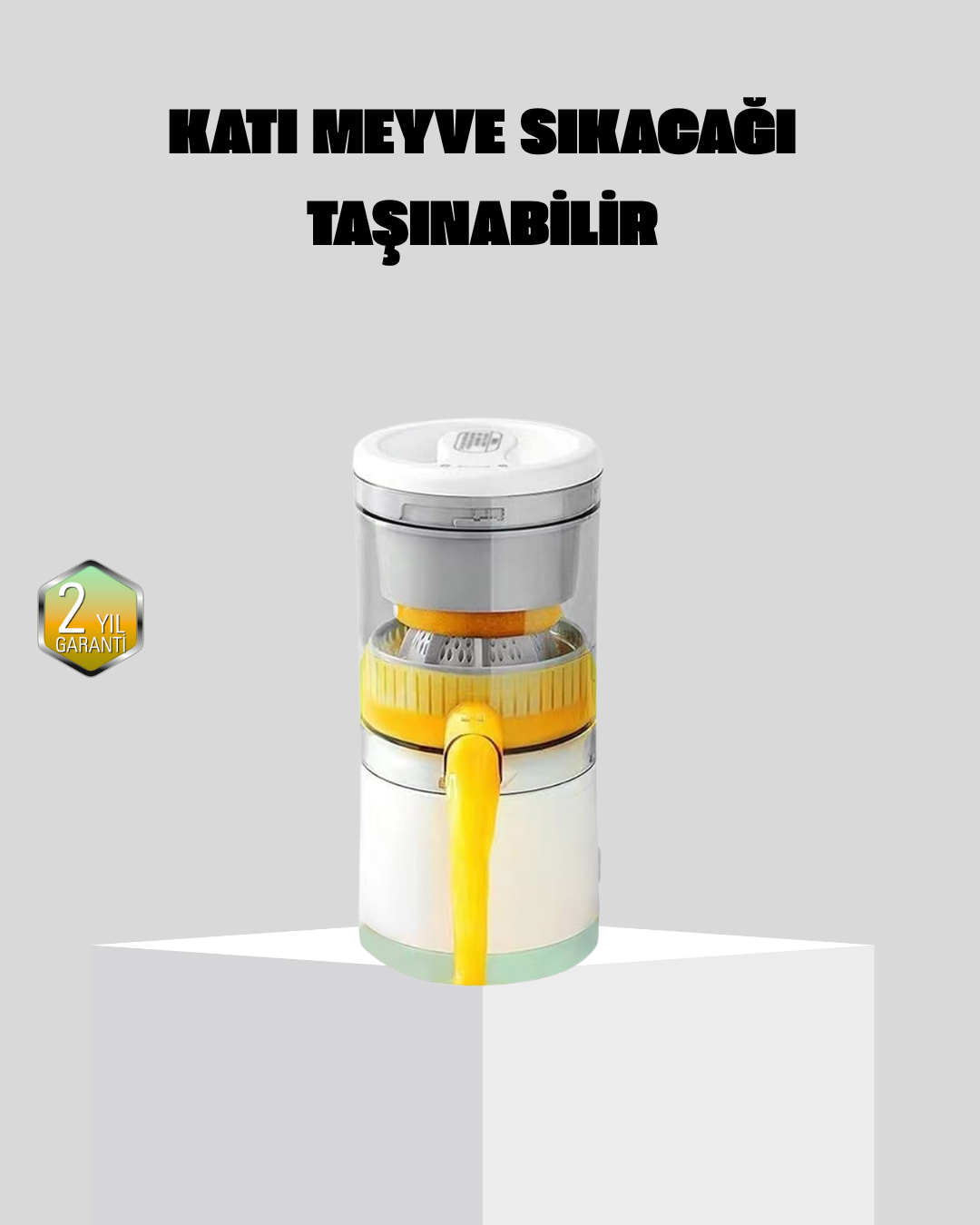 Taşınabilir Katı Meyve Sıkacağı – 45W Güçlü Motor Çift Kesici Bıçak USB Şarjlı ve Kompakt Tasarım