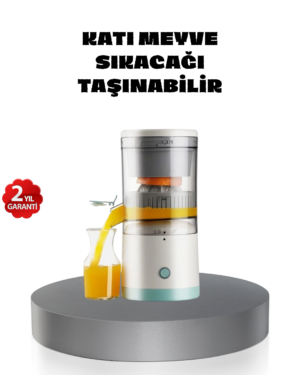 Taşınabilir Şarjlı Katı Meyve Sıkacağı – 45W Güç 18000 RPM Hız 400 mL Kapasite