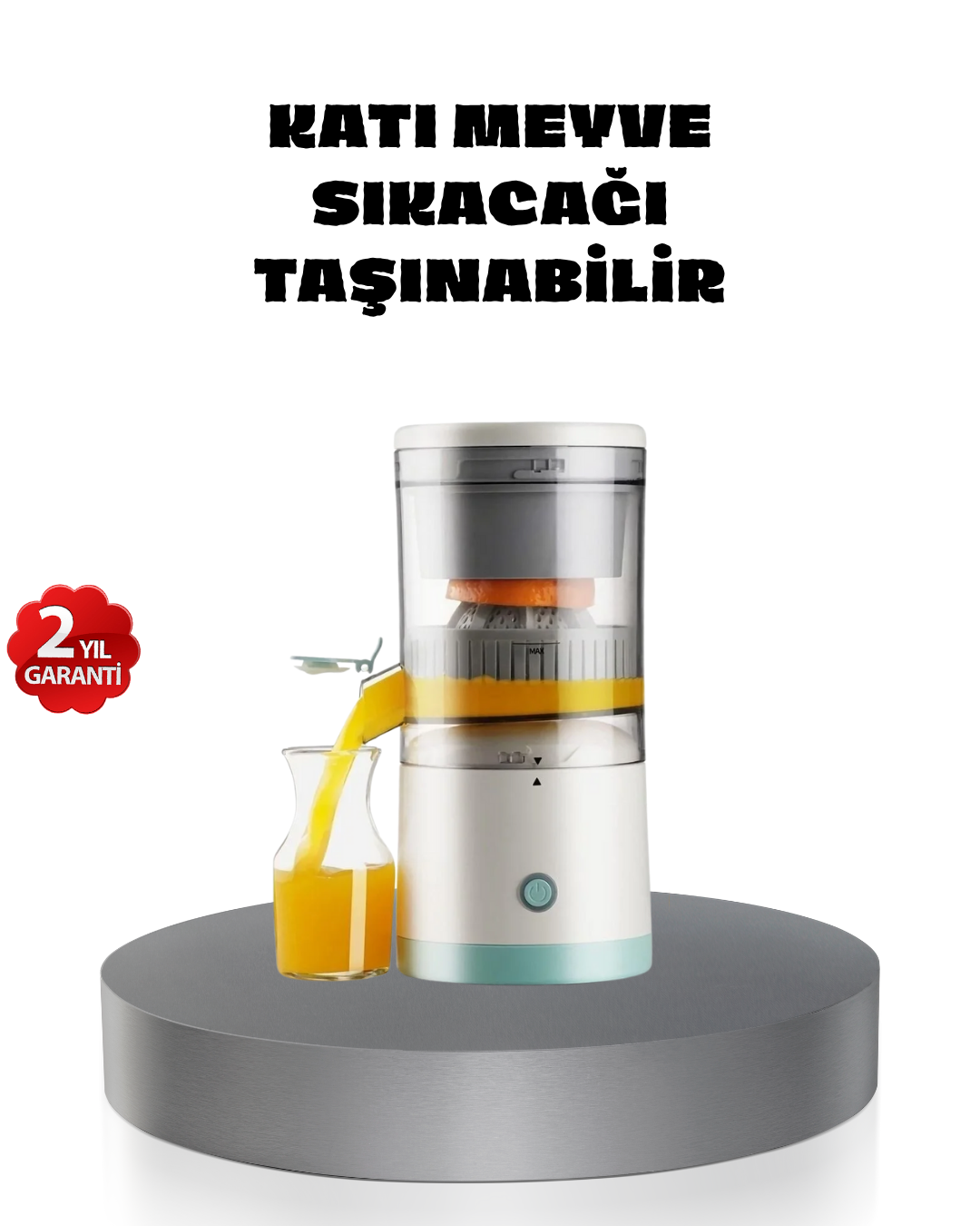 Taşınabilir Şarjlı Katı Meyve Sıkacağı – 45W Güç 18000 RPM Hız 400 mL Kapasite