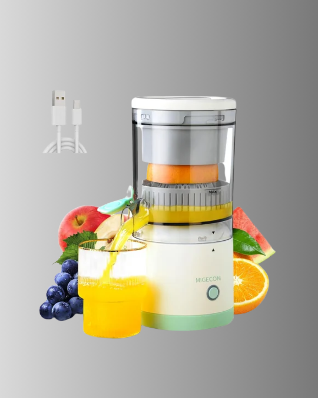 Taşınabilir Şarjlı Katı Meyve Sıkacağı – 45W Güç 18000 RPM Hız 400 mL Kapasite - Görsel 2