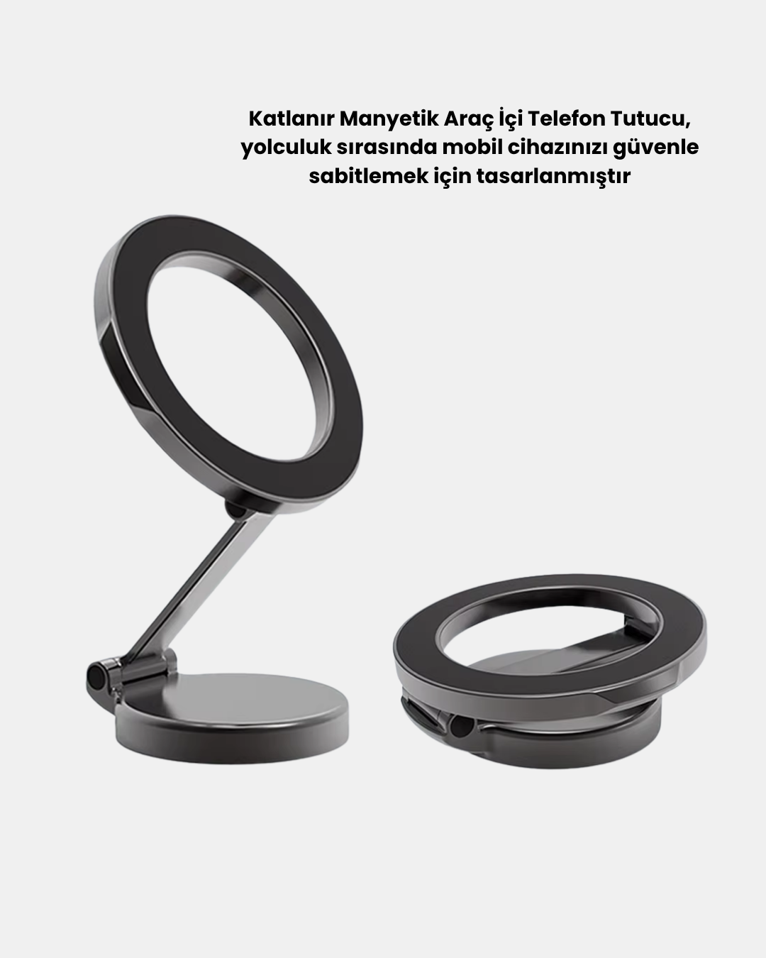 Manyetik Katlanabilir Araç Telefon Tutucu – MagSafe Uyumlu 360° Ayarlanabilir Güçlü Mıknatıs - Görsel 4