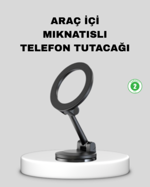 Katlanır Manyetik Araç İçi Telefon Tutucu – 360° Dönebilen MagSafe Uyumlu Güçlü Mıknatıslı Tasarım