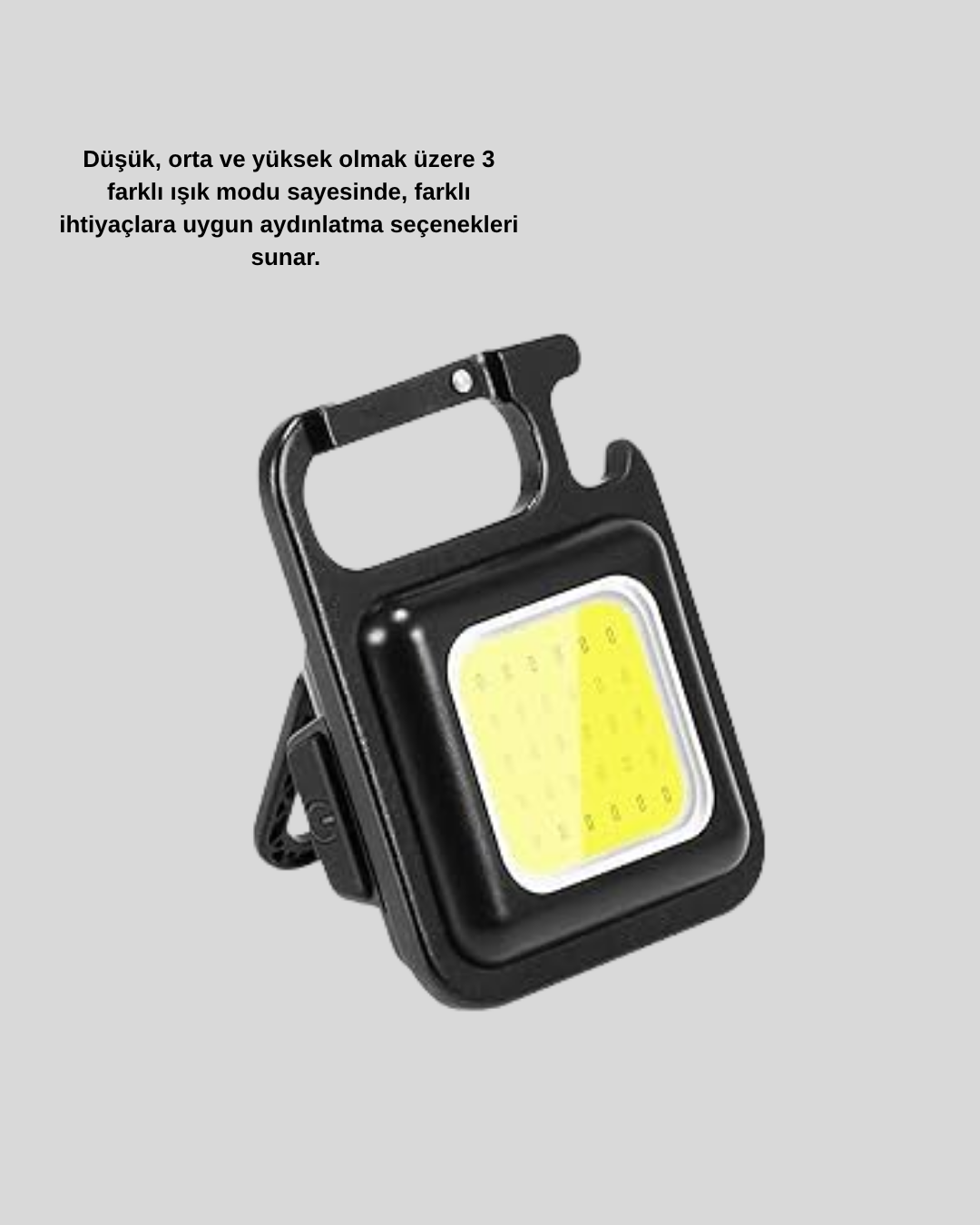 Süper Parlak 800 Lümen LED Fener – USB Şarjlı 3 Işık Modlu Mini Taşınabilir ve Anahtarlık Tipi - Görsel 3