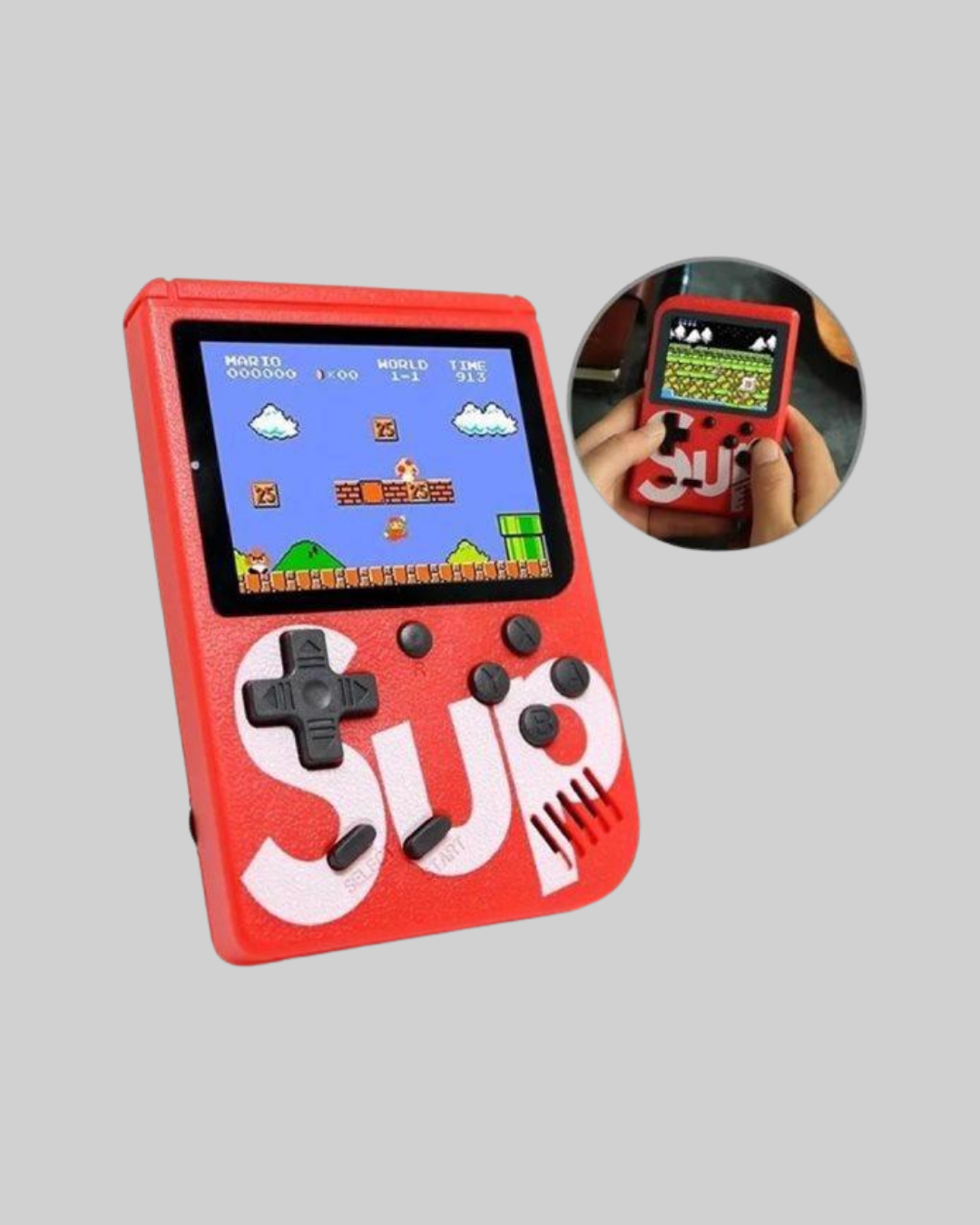 SUP Retro El Konsolu – 500 Oyun TV Bağlantılı 3 İnç Ekranlı Şarjlı Mini Atari - Görsel 3