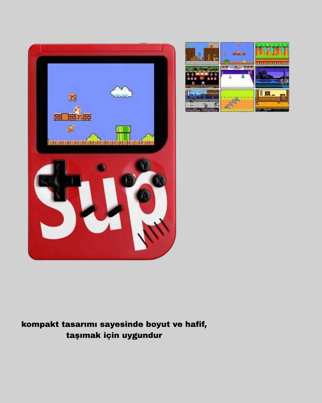 SUP Retro El Konsolu – 500 Oyun TV Bağlantılı 3 İnç Ekranlı Şarjlı Mini Atari - Görsel 5