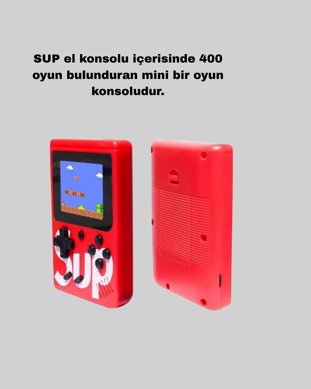 SUP Retro El Konsolu – 500 Oyun 2 Oyunculu 3 İnç Ekran Taşınabilir Şarjlı Atari - Görsel 2
