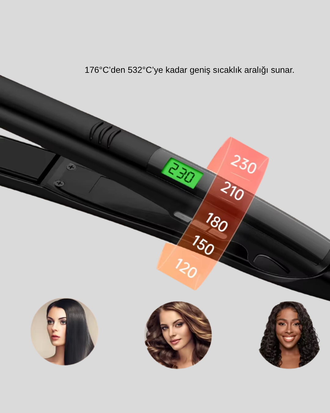 Titanyum Kaplamalı Saç Düzleştirici – Nem Koruma Sensörü - Görsel 4