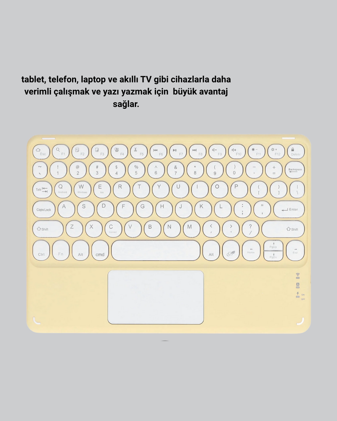 Kablosuz Bluetooth Klavye – Slim Taşınabilir Tasarım - Görsel 3