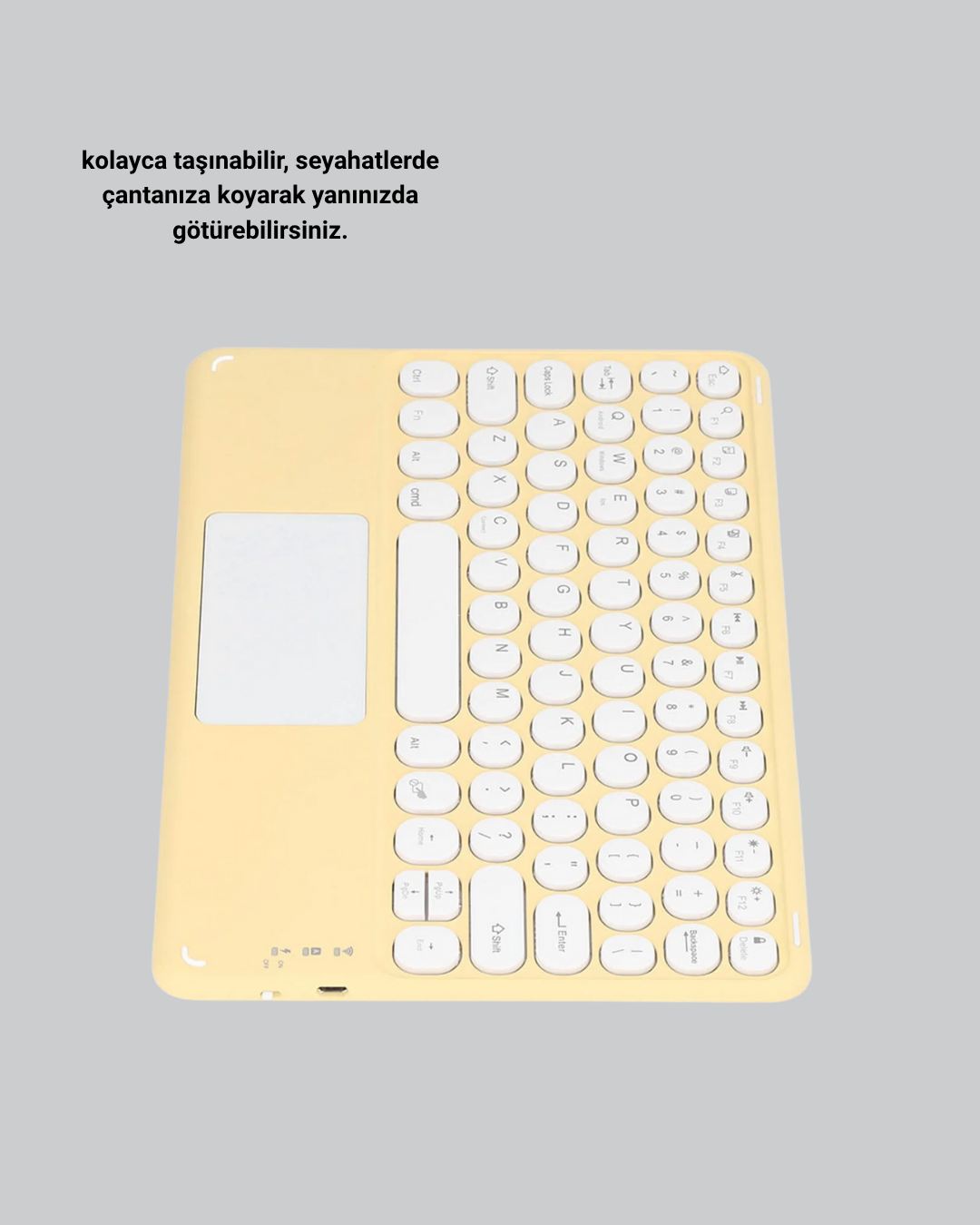Kablosuz Bluetooth Klavye – Slim Taşınabilir Tasarım - Görsel 4
