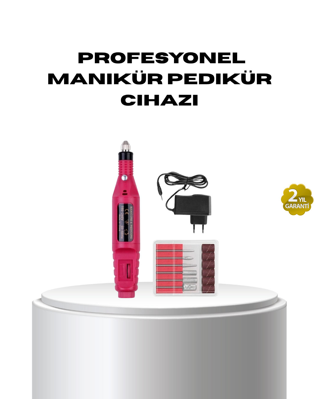 Profesyonel Tırnak Matkap Makinesi – USB Şarjlı Ayarlanabilir Hız Düşük Titreşimli ve Sessiz Çalışma