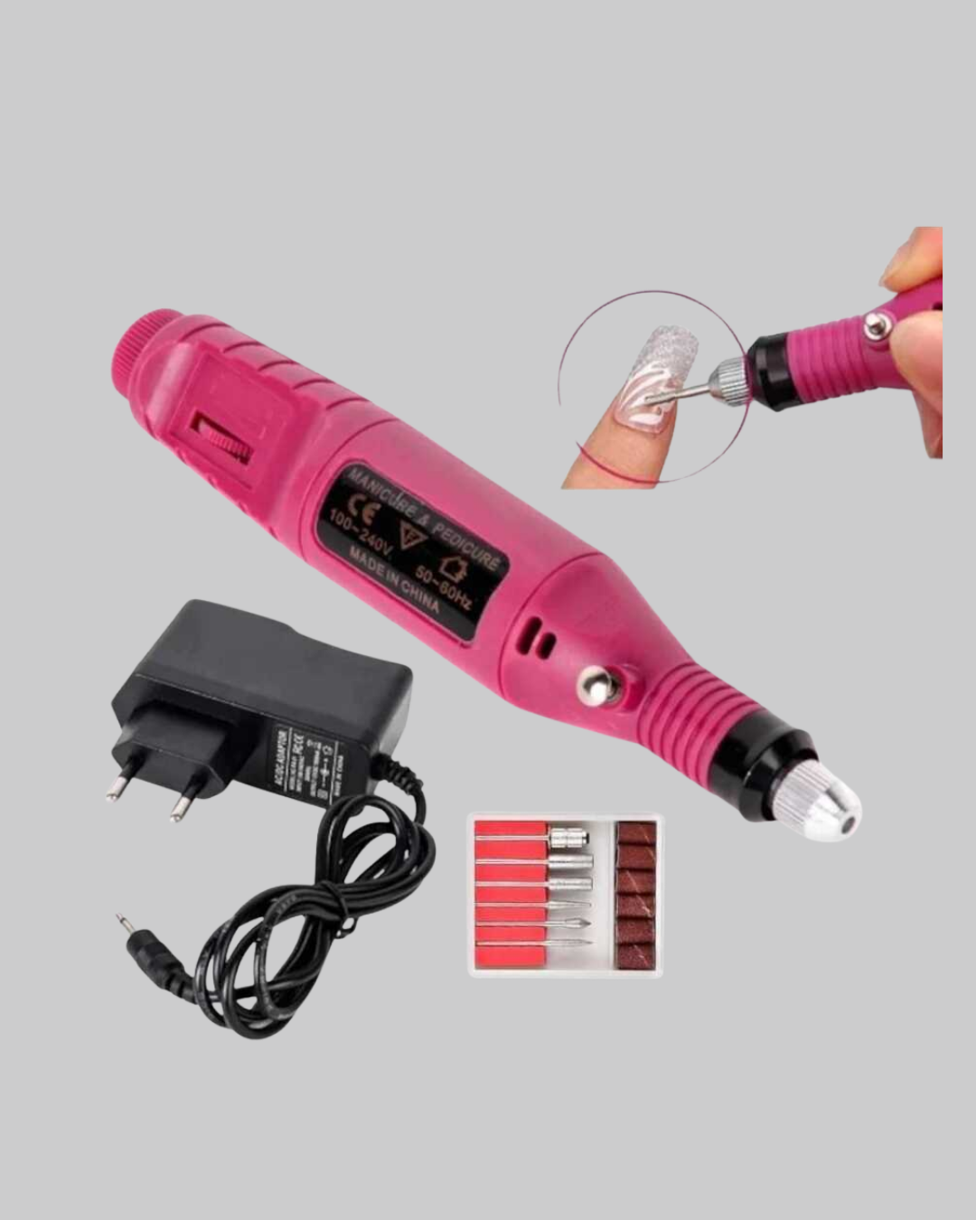 Profesyonel Tırnak Matkap Makinesi – USB Şarjlı Ayarlanabilir Hız Düşük Titreşimli ve Sessiz Çalışma - Görsel 2