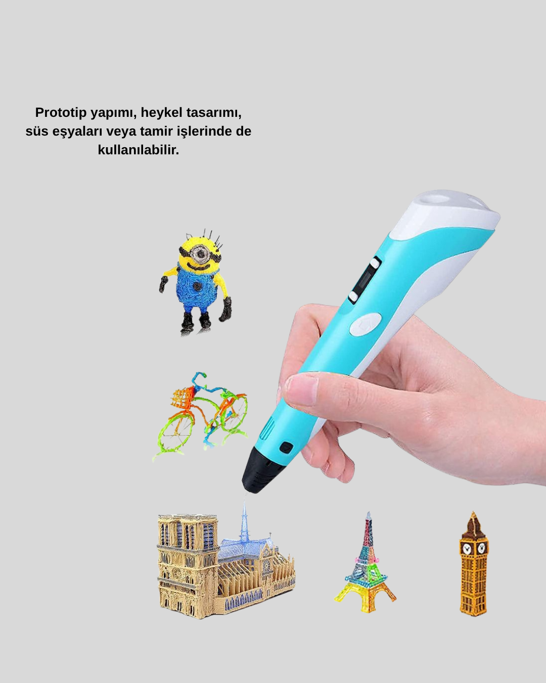 3D Yazıcı Kalem Taşınabilir FDM Teknolojili ve Çok Amaçlı Kullanımlı - Görsel 3