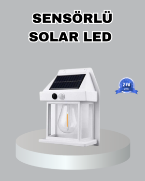 Üç Modlu Güneş Enerjili Duvar Lambası 1800mAh Bataryalı ve Hareket Sensörlü