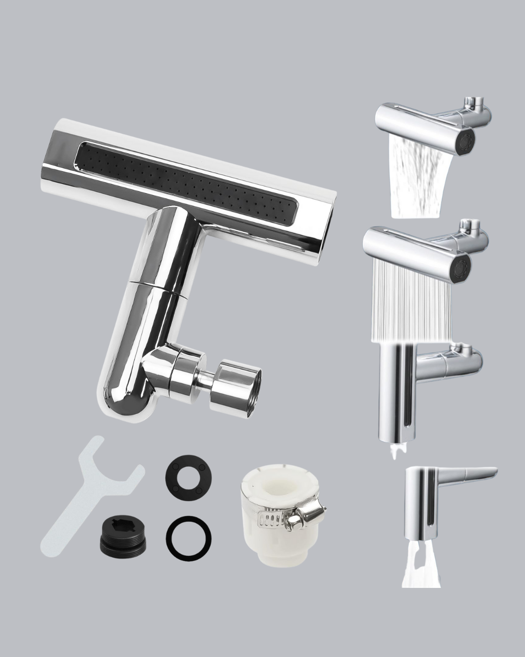 ABS Pirinç Alaşımlı Musluk Başlığı 4 Modlu 360° Dönebilen ve Ekonomik - Görsel 2