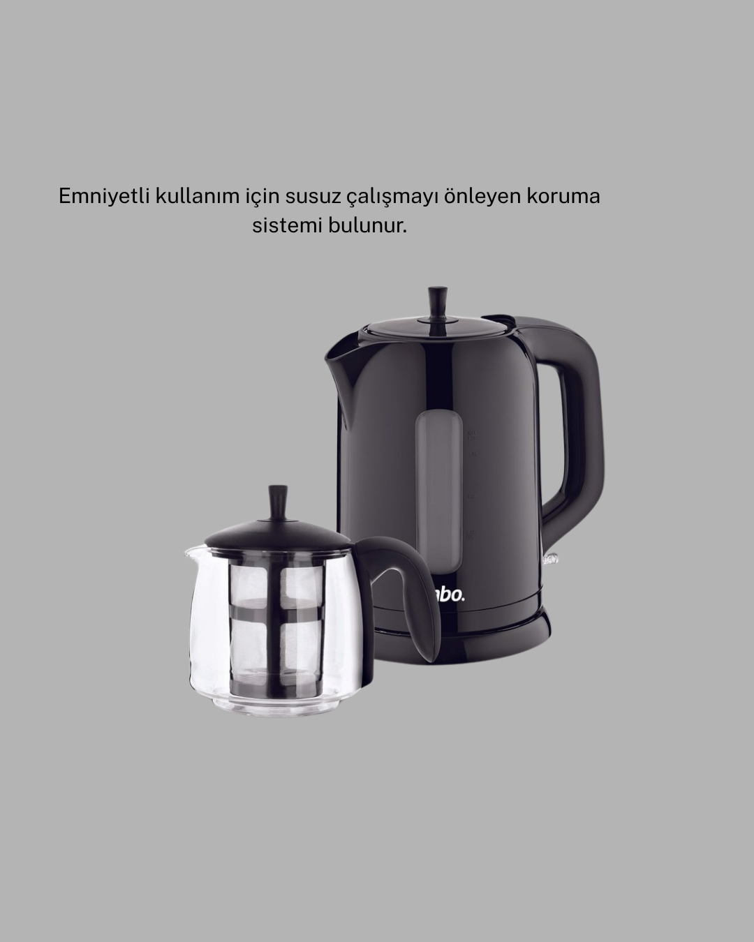 Sinbo Elektrikli Çay Makinesi 1.7 L Su Isıtıcı ve Cam Demlikli Güvenli Kullanım - Görsel 3