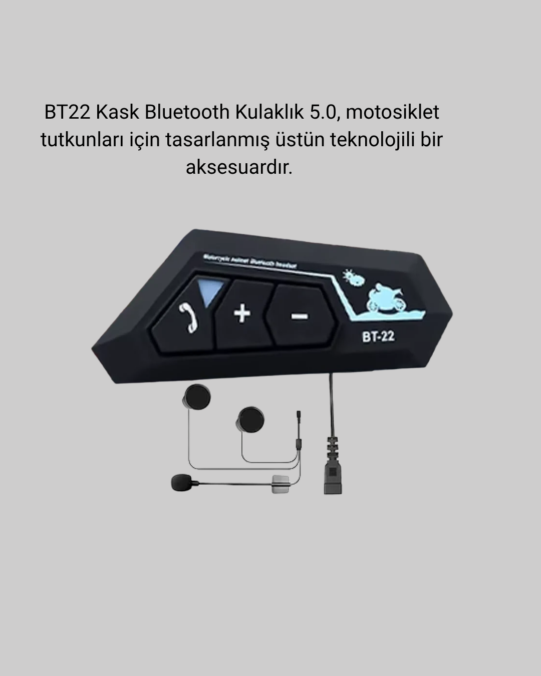 BT22 Kask İçi Bluetooth Kulaklık Hızlı Eşleşme ve Gürültü Önleyici Mikrofon - Görsel 4