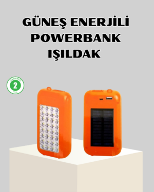 10000 mAh Güneş Enerjili Powerbank ve LED Kamp Lambası