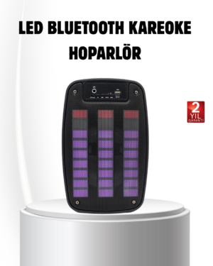 6.5” LED Işıklı GTS 1793 Bluetooth Hoparlör Güçlü Bass ve FM Destekli