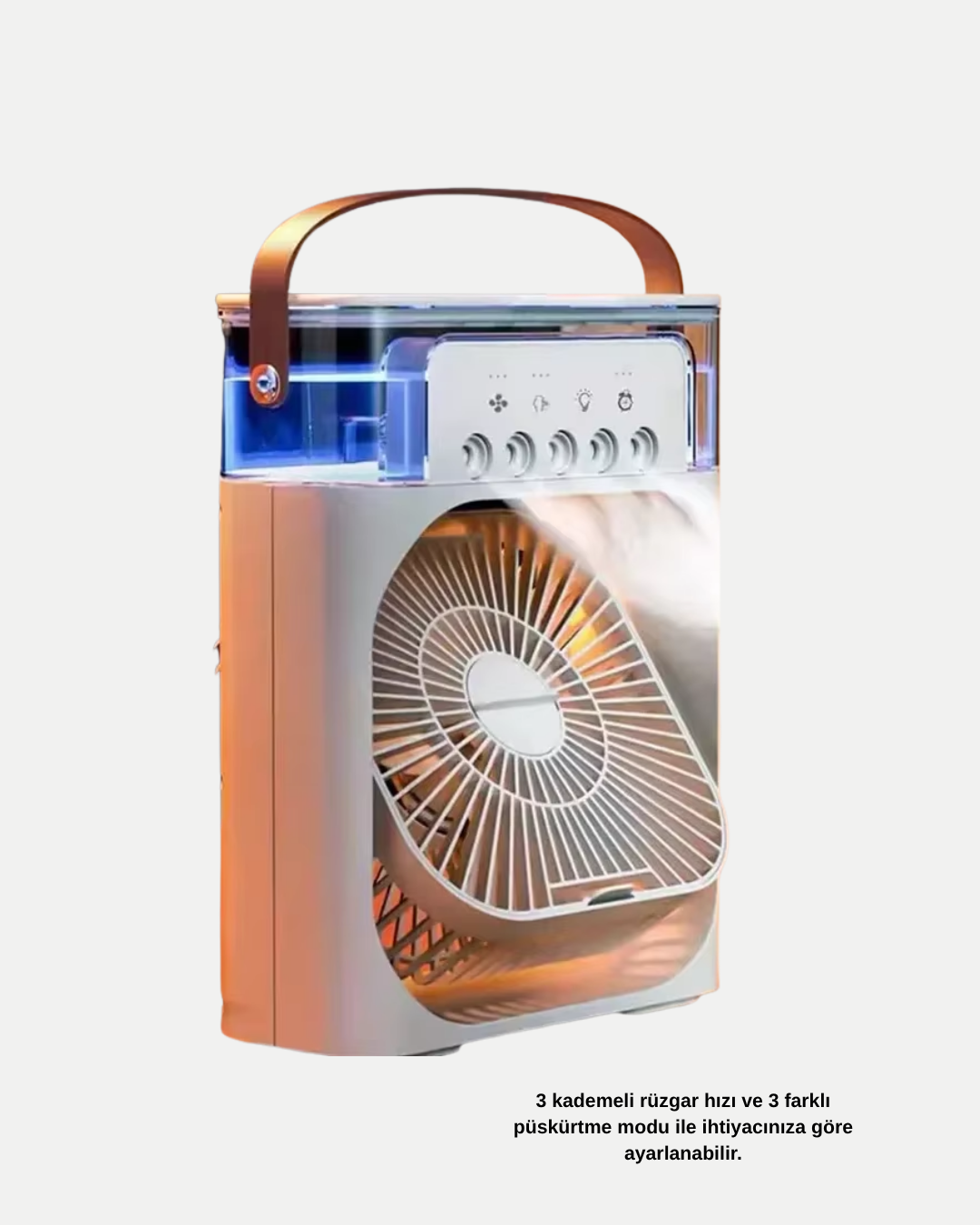 Taşınabilir Mini Klima Fan 3’ü 1 Arada Soğutucu Nemlendirici ve Gece Lambası - Görsel 3