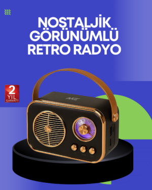 Klasik Retro Radyo – Bluetooth Destekli FM Özellikli Şarjlı Hoparlör