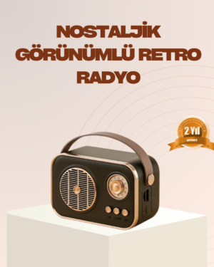 Retro Bluetooth Radyo – Nostaljik Tasarım TF Kart ve USB Destekli