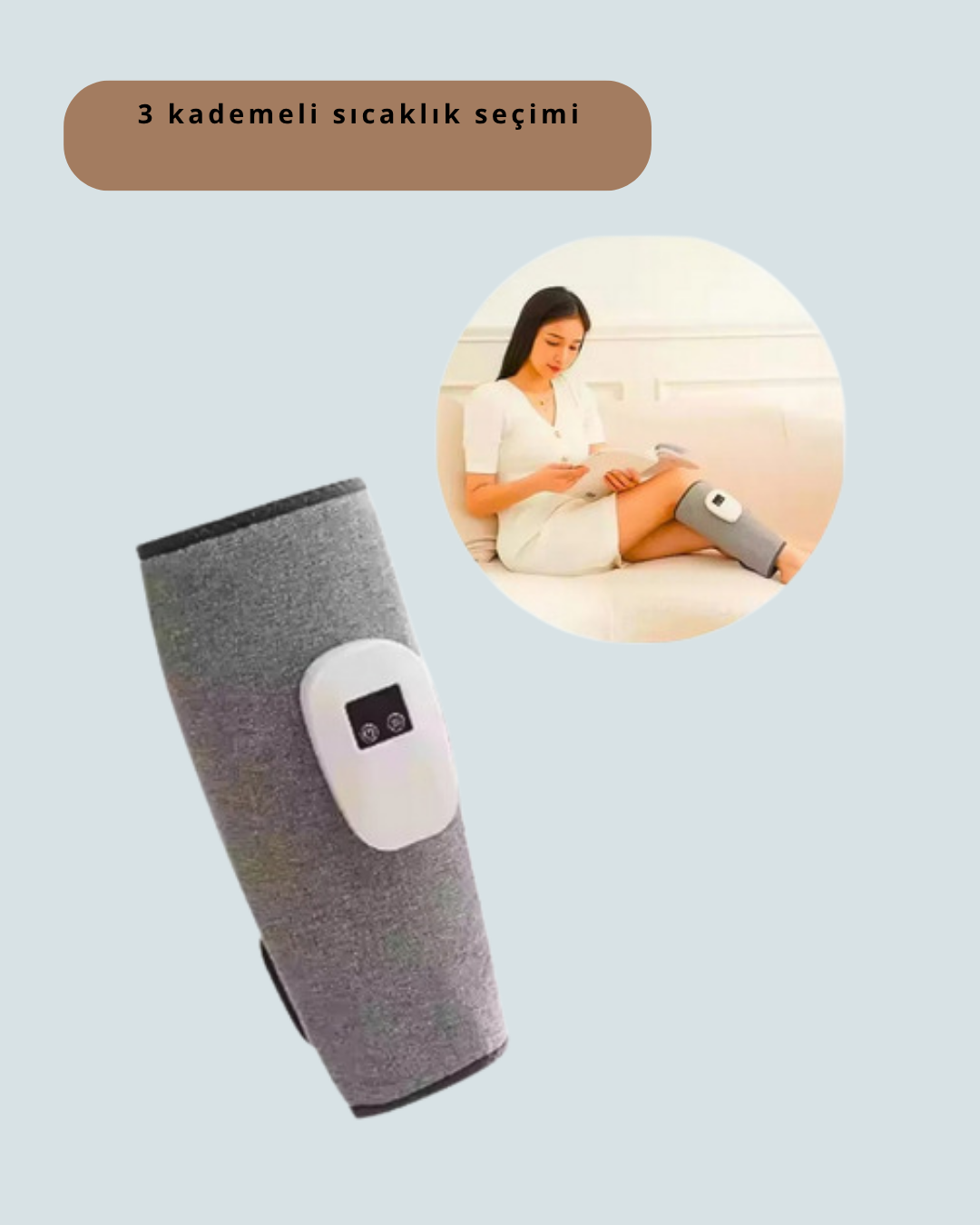 Şarjlı Isıtmalı Baldır Masaj Aleti – 3 Hava Basınçlı Titreşimli ve Akıllı Zamanlayıcılı - Görsel 4