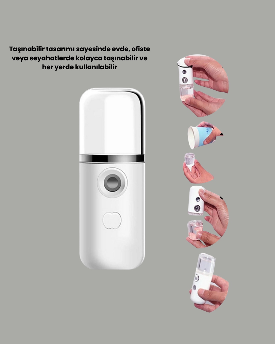 Mini Şarjlı Buhar Nemlendirici – Taşınabilir Enerji Tasarruflu Kablosuz Kullanım - Görsel 3