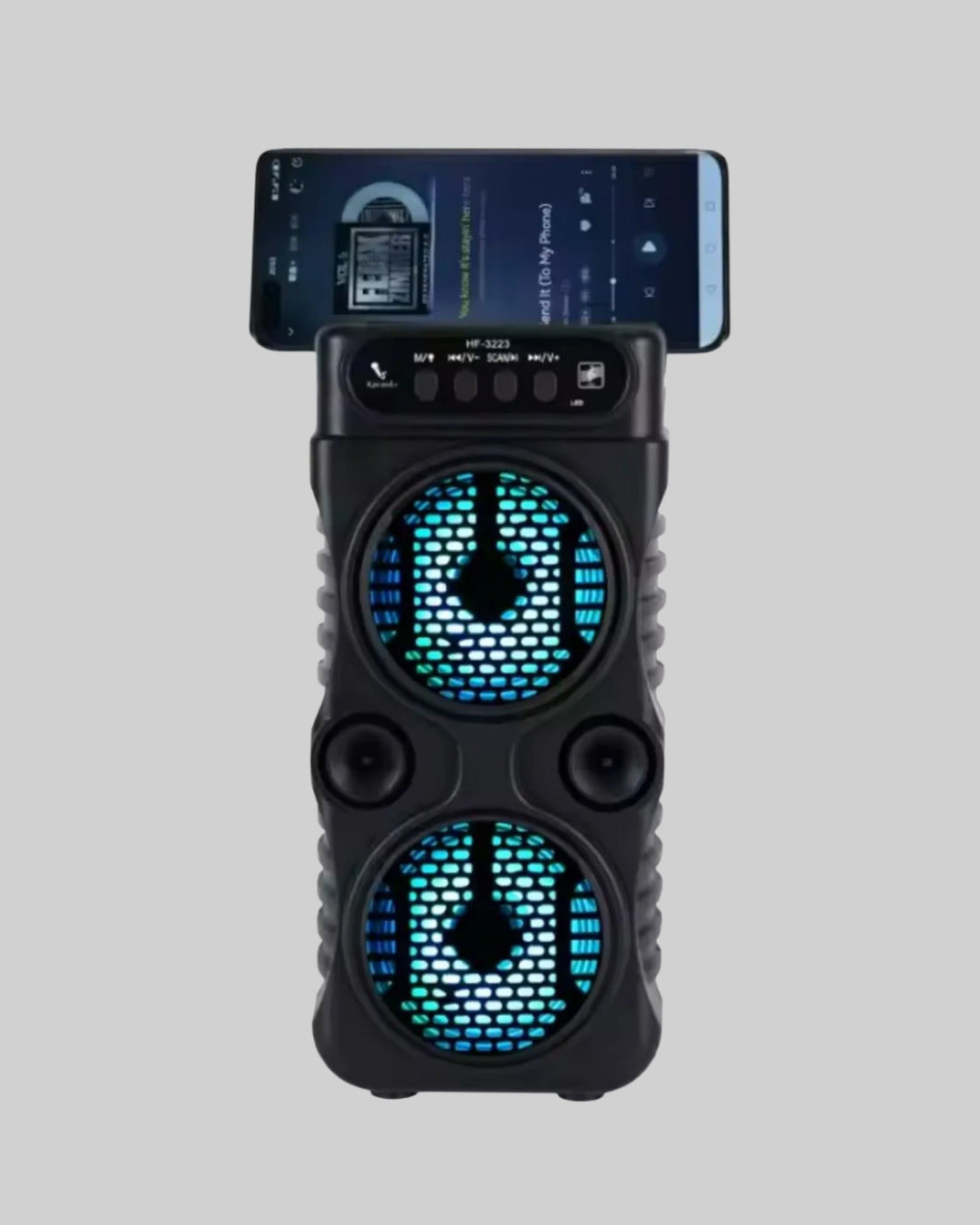 Bluetooth Bağlantılı LED Işıklı Taşınabilir Hoparlör – 1200 mAh Şarjlı FM Radyolu - Görsel 3