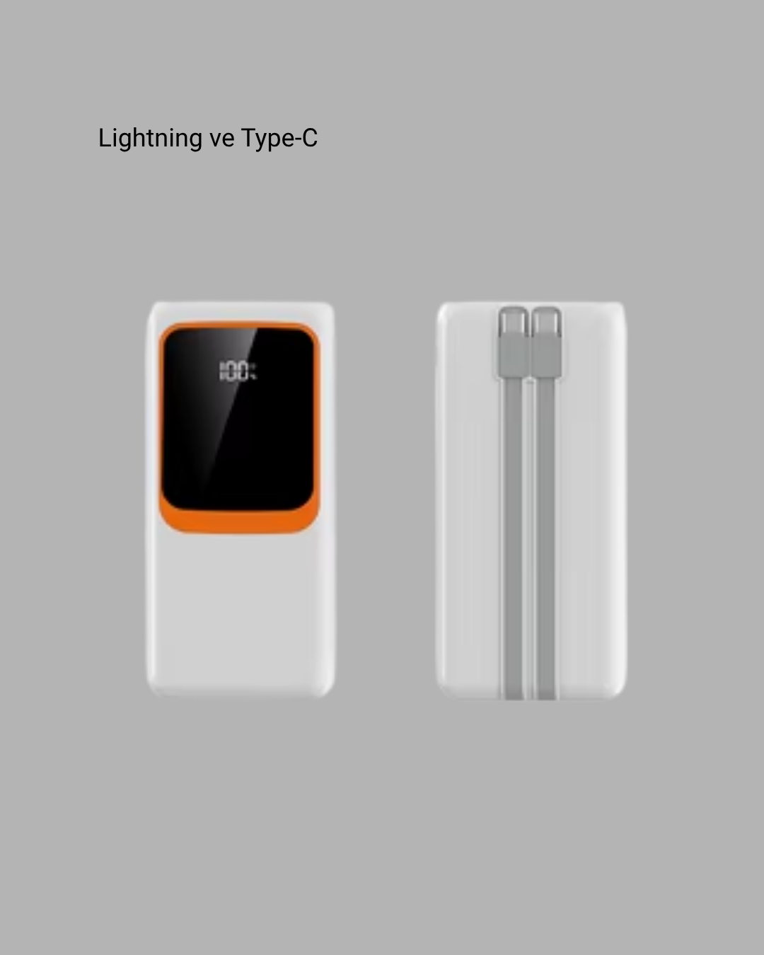 10000 mAh Taşınabilir Powerbank – Çift Çıkışlı Type-C ve Lightning Uyumlu - Görsel 5