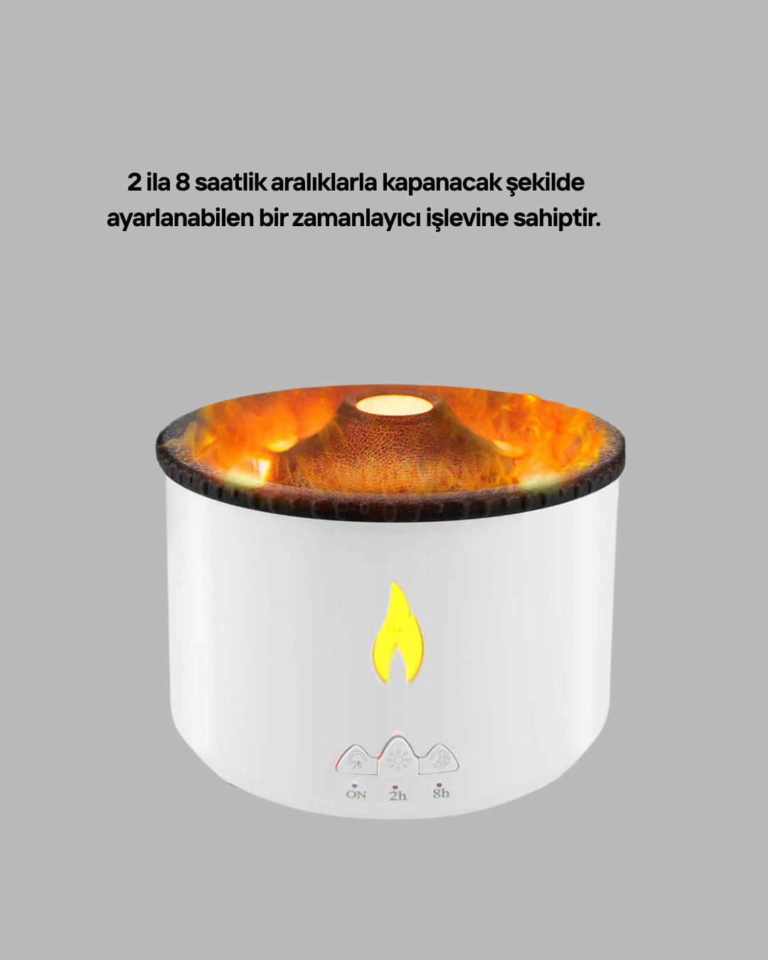 Volkan Efektli Aroma Difüzörü – Sessiz Çalışma Otomatik Kapanma ve LED Işık - Görsel 4
