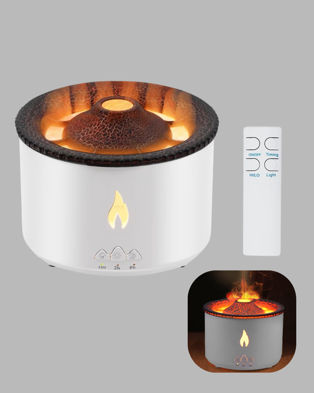 Volkan Efektli Aroma Difüzörü – Sessiz Çalışma Otomatik Kapanma ve LED Işık - Görsel 5