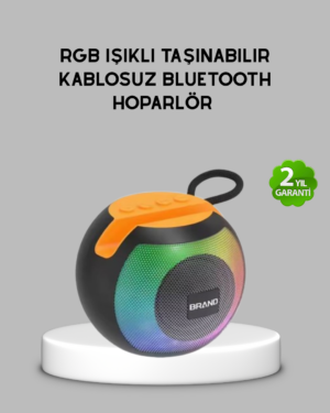 Bluetooth 5.0 Hoparlör – RGB Işıklı Güçlü Bas ve 360° Surround Ses
