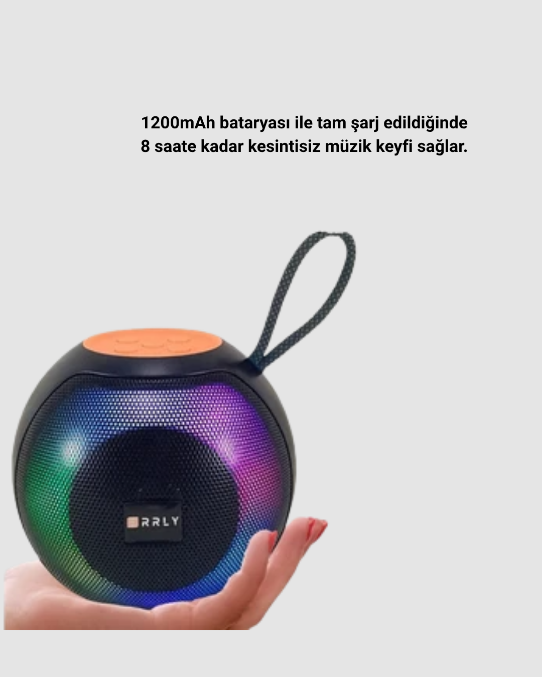 Bluetooth 5.0 Hoparlör – RGB Işıklı Güçlü Bas ve 360° Surround Ses - Görsel 2