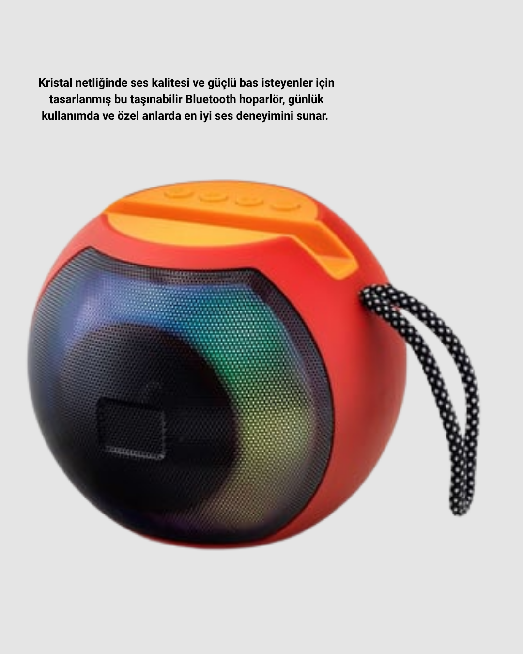 Bluetooth 5.0 Hoparlör – RGB Işıklı Güçlü Bas ve 360° Surround Ses - Görsel 5