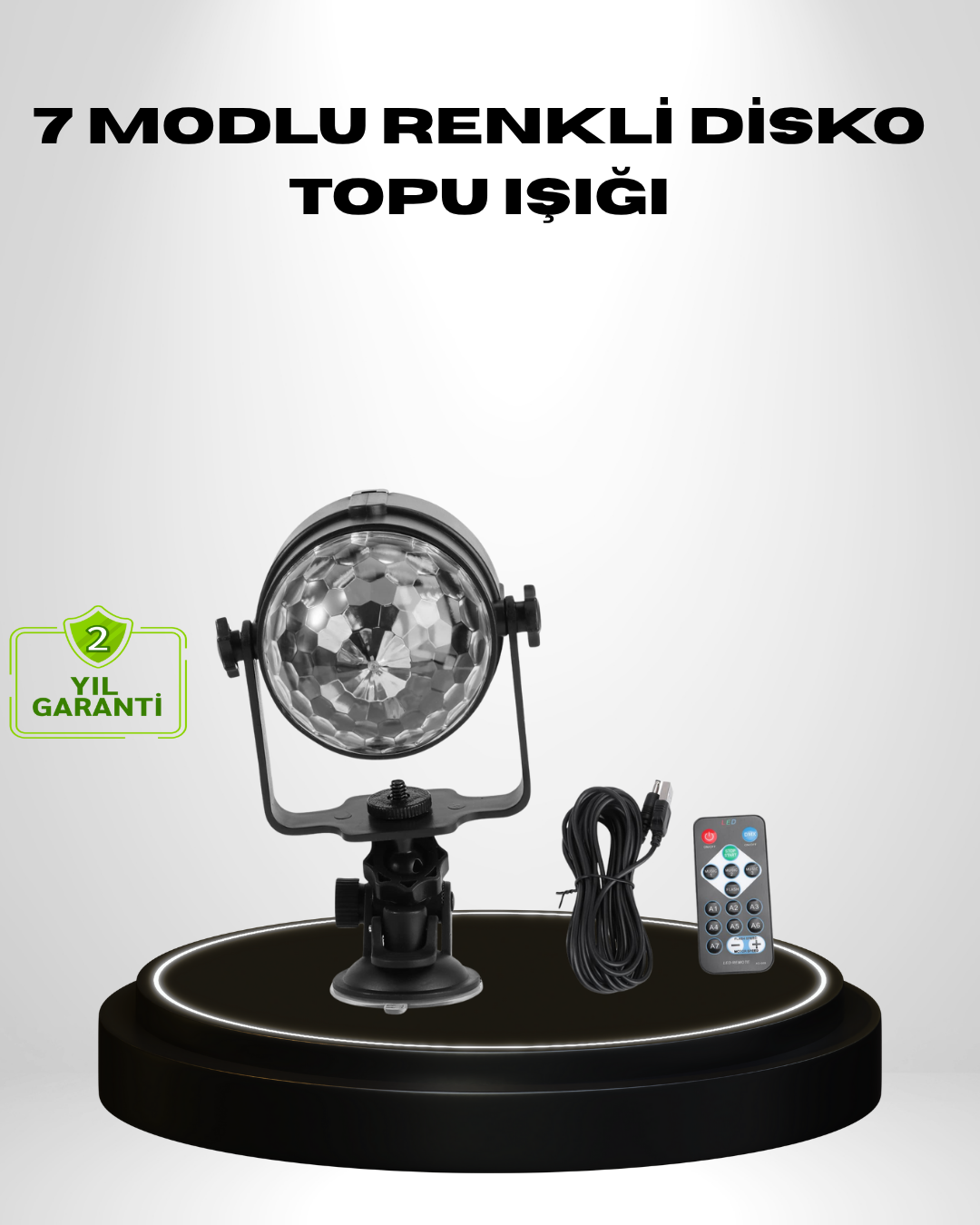 Ritme Duyarlı LED Disko Topu – Renkli Işık Gösterili Parti Lambası