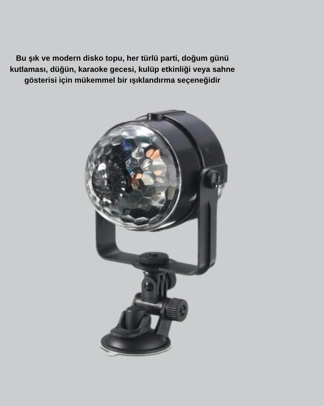 Ritme Duyarlı LED Disko Topu – Renkli Işık Gösterili Parti Lambası - Görsel 5